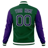 Custom Kelly-Green & Purple Solid Color Varsity Jacket JA01240607JZ273