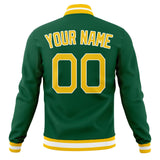 Custom Kelly-Green & Gold Solid Color Varsity Jacket JA01240607JZ274