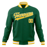 Custom Kelly-Green & Gold Solid Color Varsity Jacket JA01240607JZ274