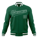 Custom Kelly-Green & White Solid Color Varsity Jacket JA01240607JZ275