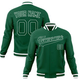 Custom Kelly-Green & White Solid Color Varsity Jacket