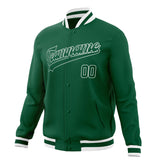 Custom Kelly-Green & White Solid Color Varsity Jacket JA01240607JZ275