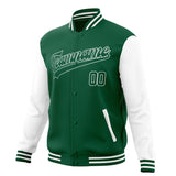 Custom Kelly-Green & White Solid Color Varsity Jacket JA01240607JZ277