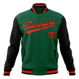 Custom Kelly-Green & Black Solid Color Varsity Jacket JA01240607JZ278