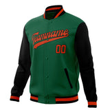 Custom Kelly-Green & Black Solid Color Varsity Jacket JA01240607JZ278