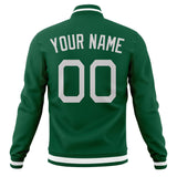 Custom Kelly-Green & Gray Solid Color Varsity Jacket JA01240607JZ279