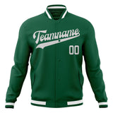 Custom Kelly-Green & Gray Solid Color Varsity Jacket JA01240607JZ279