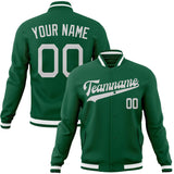 Custom Kelly-Green & Gray Solid Color Varsity Jacket JA01240607JZ279