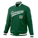 Custom Kelly-Green & Gray Solid Color Varsity Jacket JA01240607JZ279