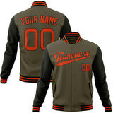 Custom Olive & Black Solid Color Varsity Jacket JA01240607JZ341