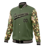 Custom Olive & Camo Palm Leaf 3D Pattern Varsity Jacket JA01240607JZ342