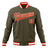 Custom Olive & Orange Solid Color Varsity Jacket JA01240607JZ344