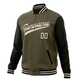 Custom Olive & Black Solid Color Varsity Jacket JA01240607JZ347