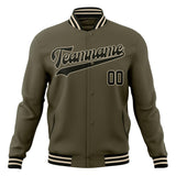 Custom Olive & Black Solid Color Varsity Jacket JA01240607JZ348