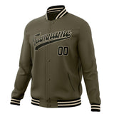 Custom Olive & Black Solid Color Varsity Jacket JA01240607JZ348