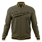 Custom Olive & Black Solid Color Varsity Jacket JA01240607JZ349