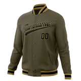 Custom Olive & Black Solid Color Varsity Jacket JA01240607JZ349