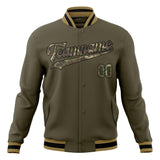 Custom Olive & Camo Solid Color Varsity Jacket JA01240607JZ351