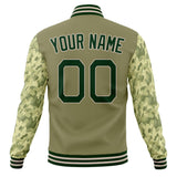 Custom Olive & Camo Solid Color Varsity Jacket JA01240607JZ352