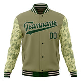 Custom Olive & Camo Solid Color Varsity Jacket JA01240607JZ352