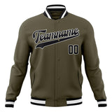 Custom Olive & Black Solid Color Varsity Jacket JA01240607JZ353