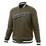 Custom Olive & Black Solid Color Varsity Jacket JA01240607JZ353