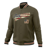 Custom Olive & Cream Vintage Usa Flag Varsity Jacket JA01240607JZ355