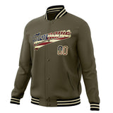 Custom Olive & Cream Vintage Usa Flag Varsity Jacket JA01240607JZ358