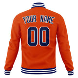 Custom Orange & Navy Solid Color Varsity Jacket JA01240607JZ371