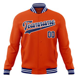 Custom Orange & Navy Solid Color Varsity Jacket JA01240607JZ371