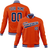 Custom Orange & Navy Solid Color Varsity Jacket JA01240607JZ371