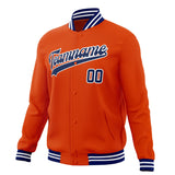 Custom Orange & Navy Solid Color Varsity Jacket JA01240607JZ371