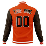 Custom Orange & Black Solid Color Varsity Jacket JA01240607JZ372