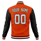 Custom Orange & Black Solid Color Varsity Jacket JA01240607JZ373