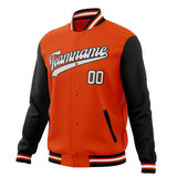 Custom Orange & Black Solid Color Varsity Jacket JA01240607JZ373