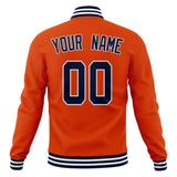 Custom Orange & White Solid Color Varsity Jacket JA01240607JZ374