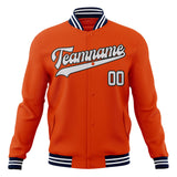 Custom Orange & White Solid Color Varsity Jacket JA01240607JZ374