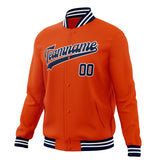 Custom Orange & White Solid Color Varsity Jacket JA01240607JZ374