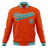 Custom Orange & Teal Solid Color Varsity Jacket JA01240607JZ375