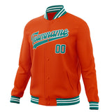 Custom Orange & Teal Solid Color Varsity Jacket JA01240607JZ375