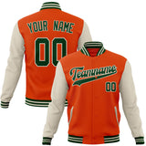 Custom Orange & White Solid Color Varsity Jacket JA01240607JZ377