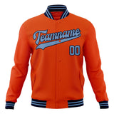 Custom Orange & Light-Blue Solid Color Varsity Jacket JA01240607JZ378