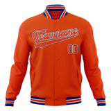 Custom Orange & Royal Solid Color Varsity Jacket JA01240607JZ379