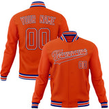 Custom Orange & Royal Solid Color Varsity Jacket JA01240607JZ379