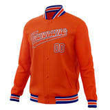 Custom Orange & Royal Solid Color Varsity Jacket JA01240607JZ379