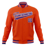 Custom Orange & Purple Solid Color Varsity Jacket JA01240607JZ380