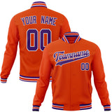 Custom Orange & Purple Solid Color Varsity Jacket JA01240607JZ380