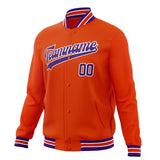 Custom Orange & Purple Solid Color Varsity Jacket JA01240607JZ380