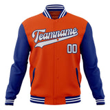 Custom Orange & Royal Solid Color Varsity Jacket JA01240607JZ381