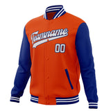 Custom Orange & Royal Solid Color Varsity Jacket JA01240607JZ381